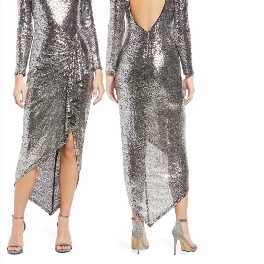 Sequin Long Sleeve High-Low Gown
SHO BY TADASHI SHOJI - Picture 2 of 5